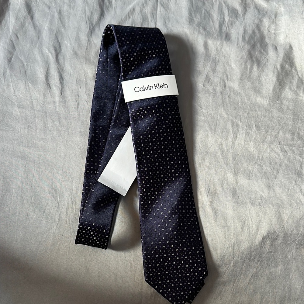Calvin Klein Blue Polka Dot Silk Tie